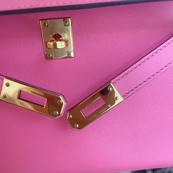 Hermes Kelly pochette rose - Picture 5 of 6
